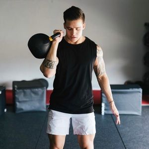 Zyia men’s black champion cutoff split T (2XL)